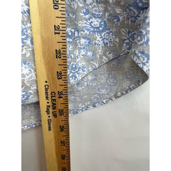 Grayson Women's Size 2 Blue/Gray Long Sleeve Button Up Floral Print Shirt - Picture 5 of 7